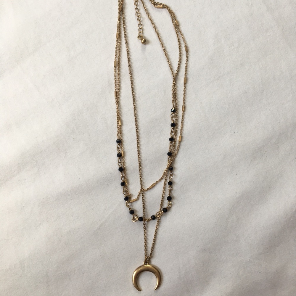 Adjustable Layered Crescent Moon Choker